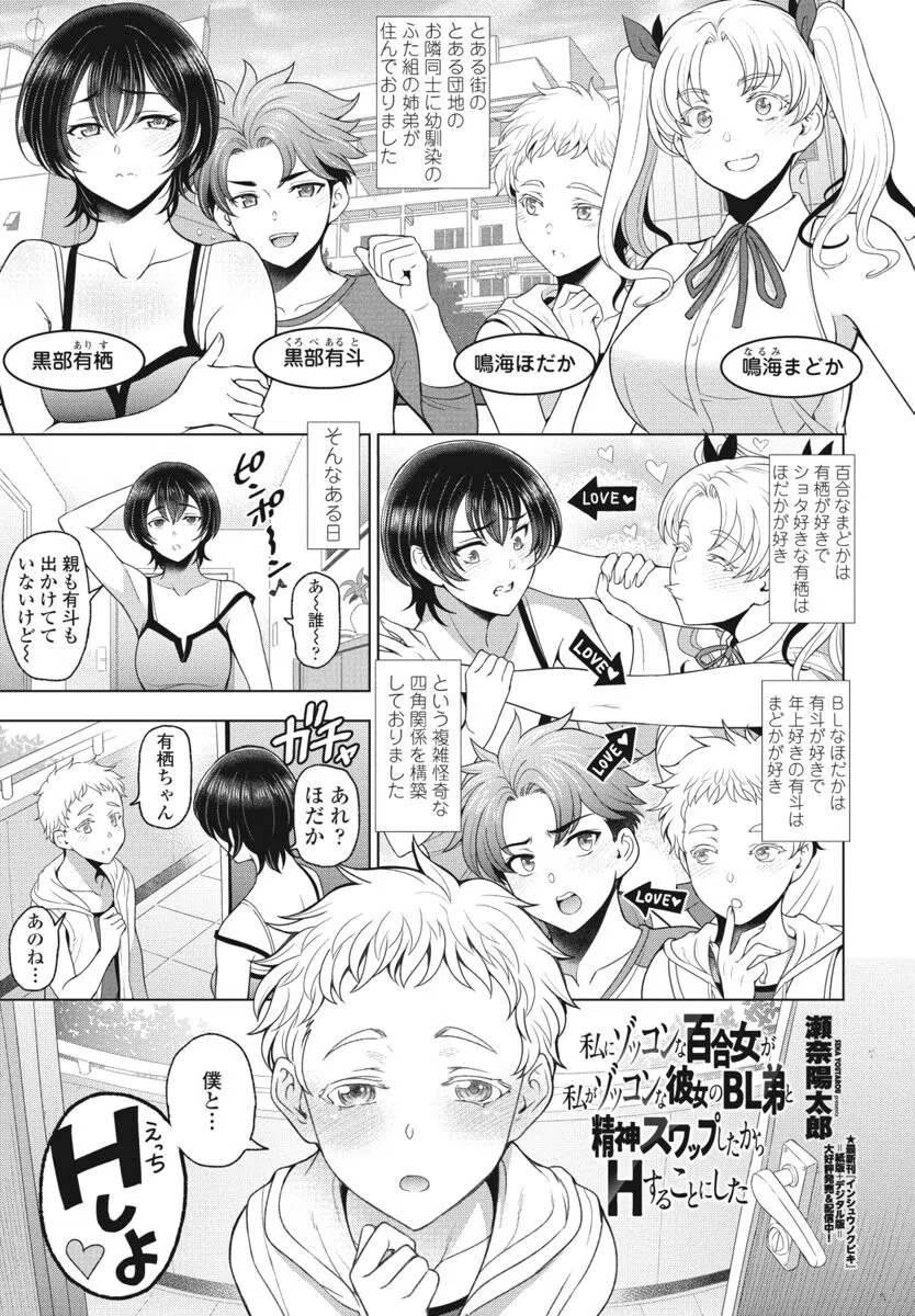 私にゾッコンな百合女が私がゾッコンな彼女のBL弟と精神スワップしたからHすることにした（単話）